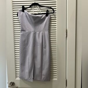 Kittenish Strapless Light Gray Dress